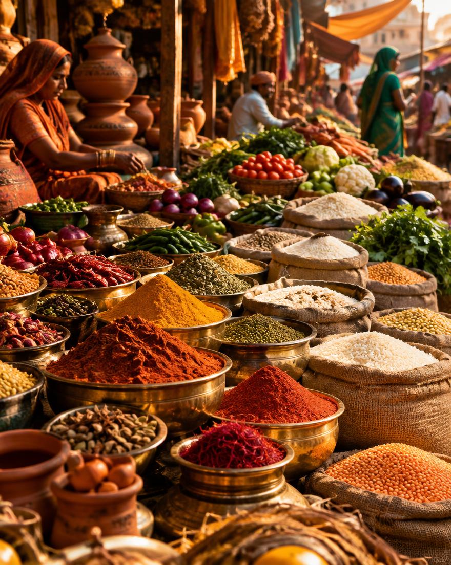 Indian grocery bazaar