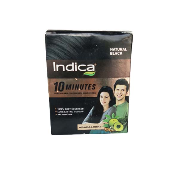 Indica Powder Hair Colour With Multi Herbs- Natural Black-40g – Simbaa